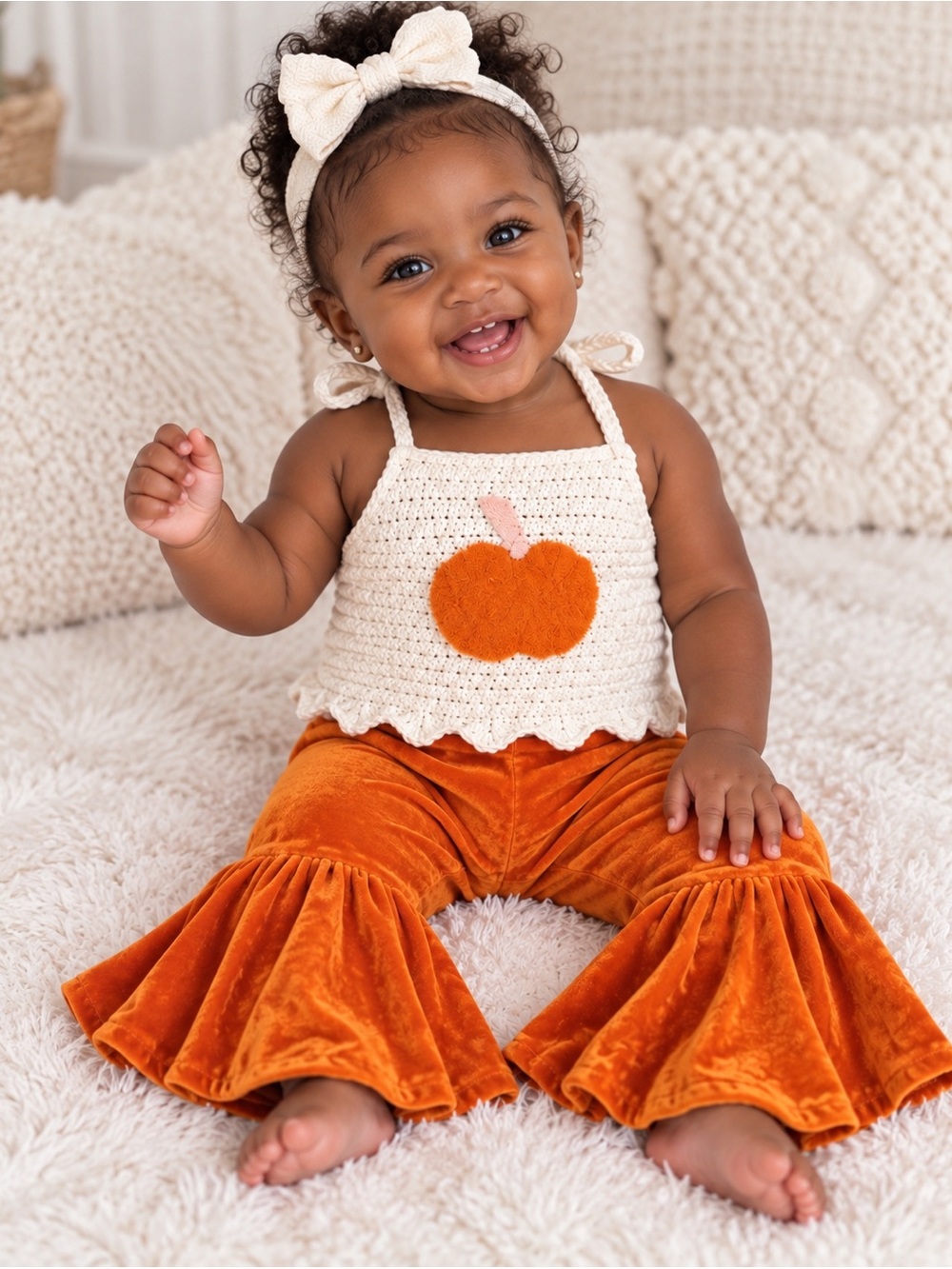 Adorable Pumpkin Outfit- 6-9m